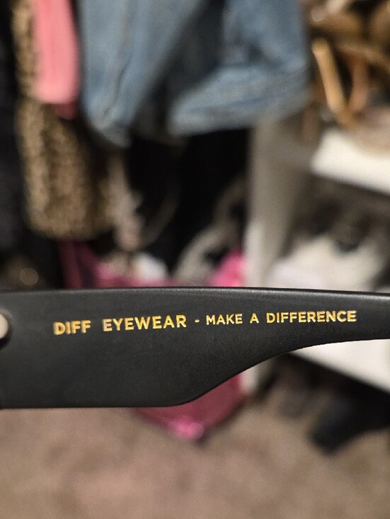 Diff Eyewear Black Sunglasses with Gold Logo main image 4